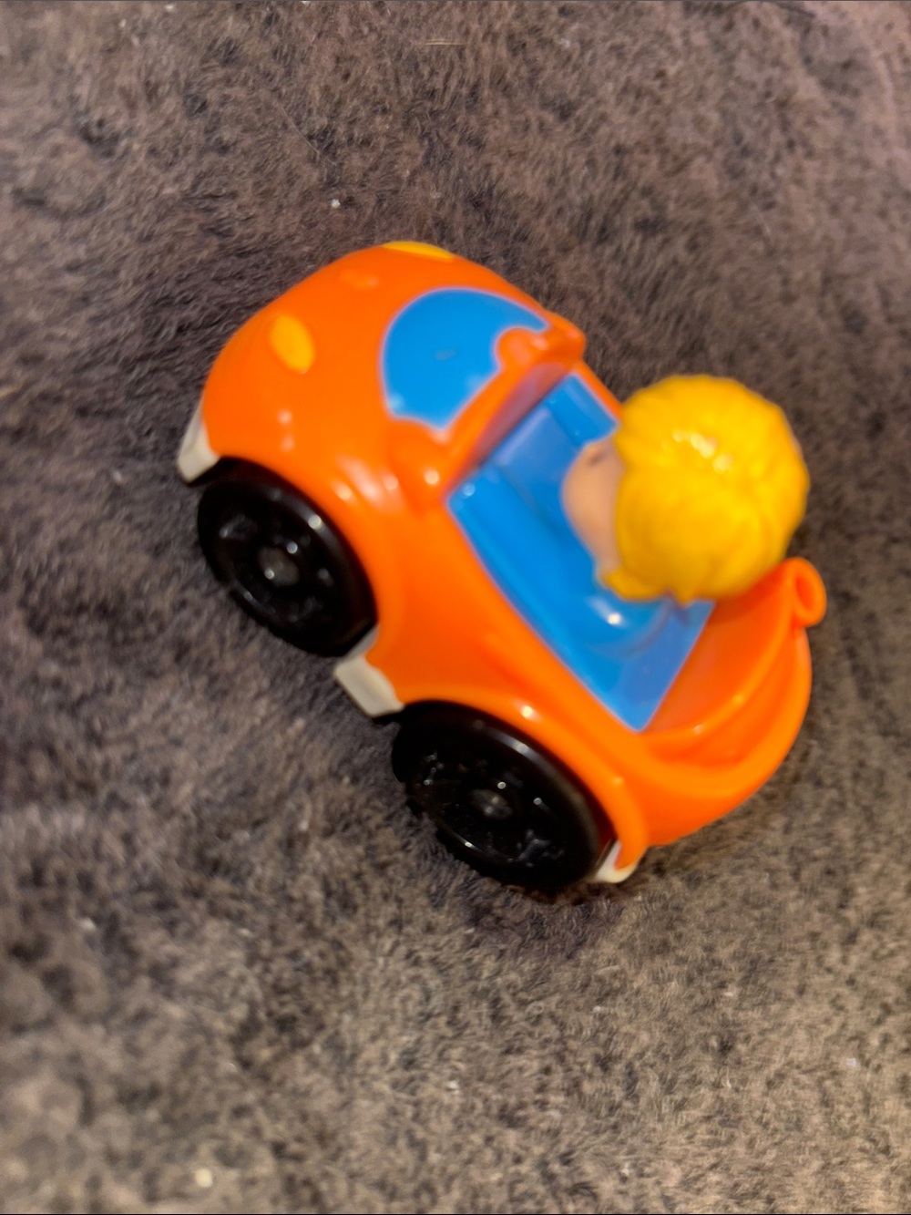 Vintage little people Car with Blue Seat and Yellow Figure - Kids Toy